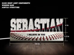 Baseball Themed Name Night Light