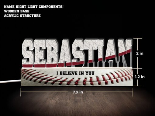 Baseball Themed Name Night Light