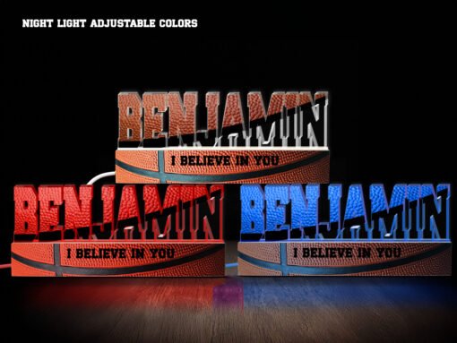 Basketball Name Night Light Various Colors