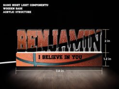 Basketball Themed Name Night Light