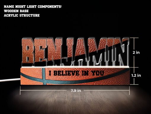 Basketball Themed Name Night Light