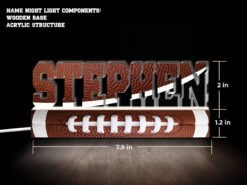 Football Themed Name Night Light