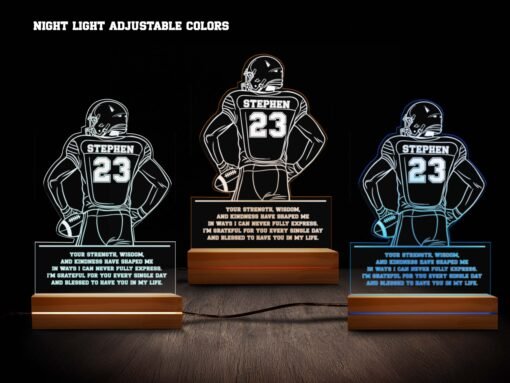 Personalized Football Night Light - Football Player Design - Image 3