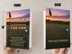 'So Grateful For You' Sunset Personalized Golf Card - Personalized Greeting