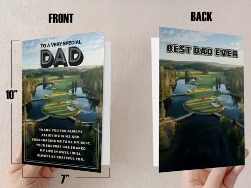 'To A Very Special Dad' Golf Course Personalized Greeting Card