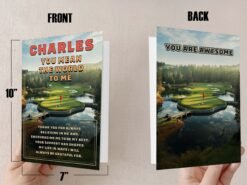 'You Mean The World To Me' Personalized Golf Card - Personalized Message