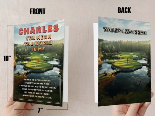 'You Mean The World To Me' Personalized Golf Card - Personalized Message