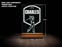 Personalized Name Golfer Night Light - 16 Colors