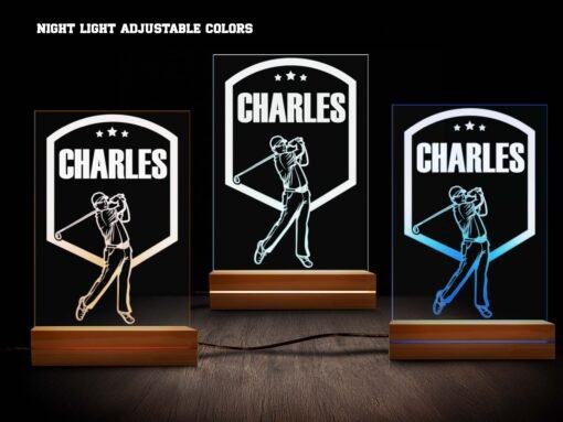 Personalized Name Golfer Night Light - 16 Colors - Image 3