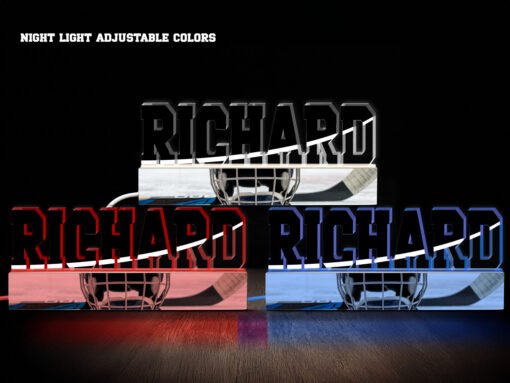 Hockey Name Night Light- Various Colors