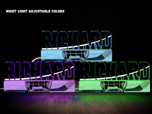 Hockey Name Night Light- Various Colors