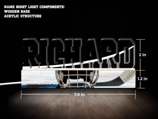 Hockey Themed Name Night Light