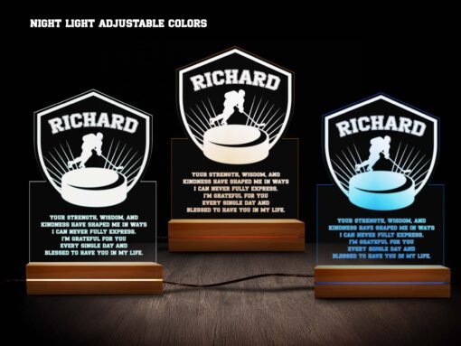 Personalized Hockey Night Light - Ice Warrior Hockey Player Design - Image 3