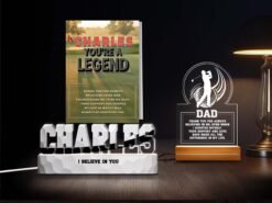 Legend Dad Golf Gift Set - Personalized Night Lights & Custom 'Legend' Card