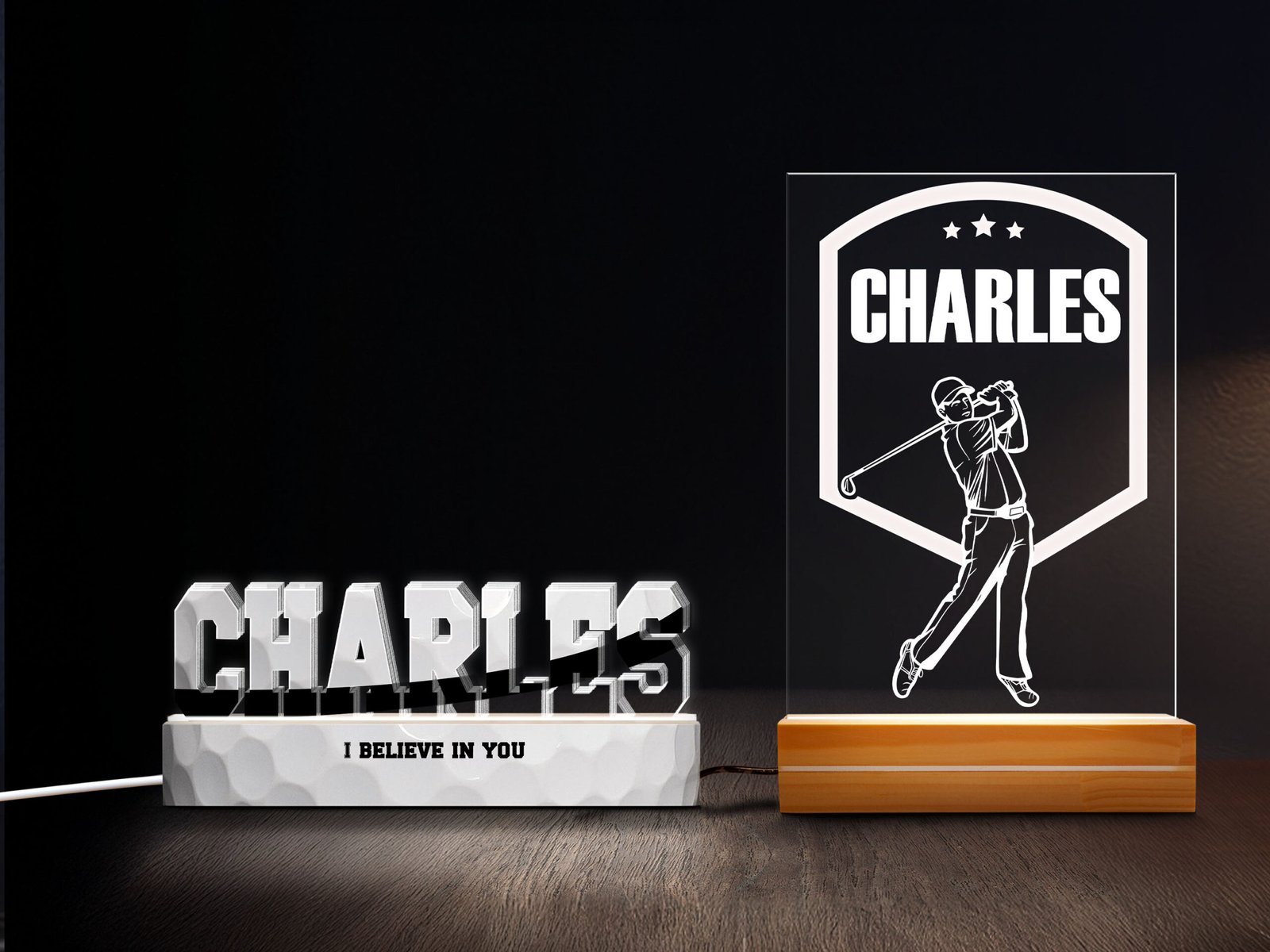 All-Star Swing Golf Personalized Night Light Set