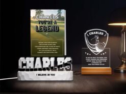 Legend Golfer Personalized Golf Gift Set - Custom Golf Night Lights & 'You're A Legend' Card