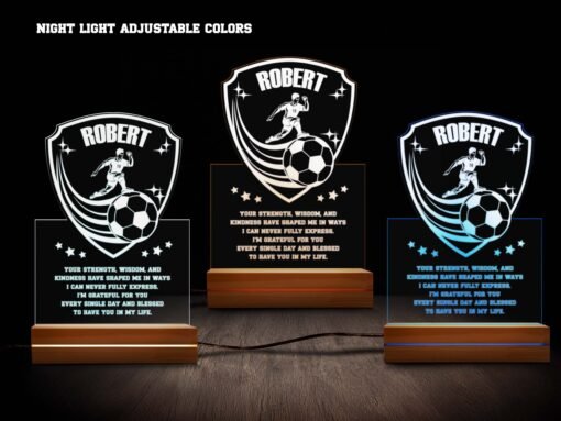 Personalized Soccer Night Light- Elite Soccer Crest Design - Image 3