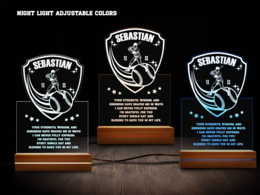 baseball night light various colors