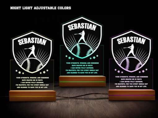 baseball night light various colors