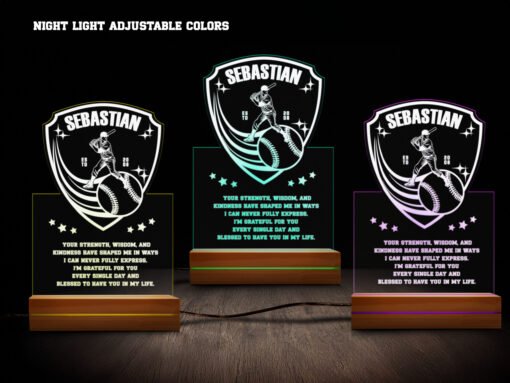 baseball night light various colors