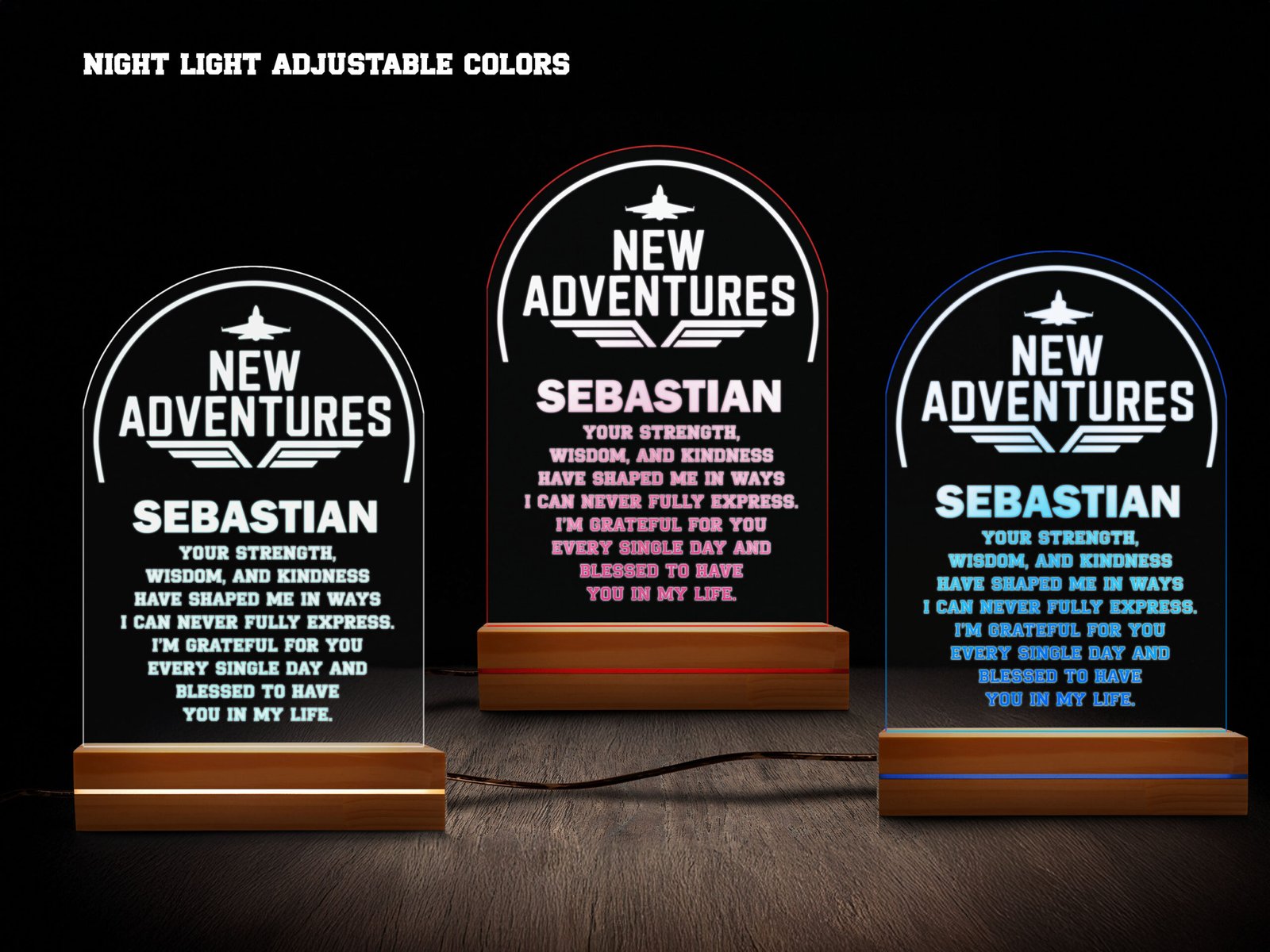 New Adventures Ahead – Personalized Air Force Tribute Night Light - Image 3