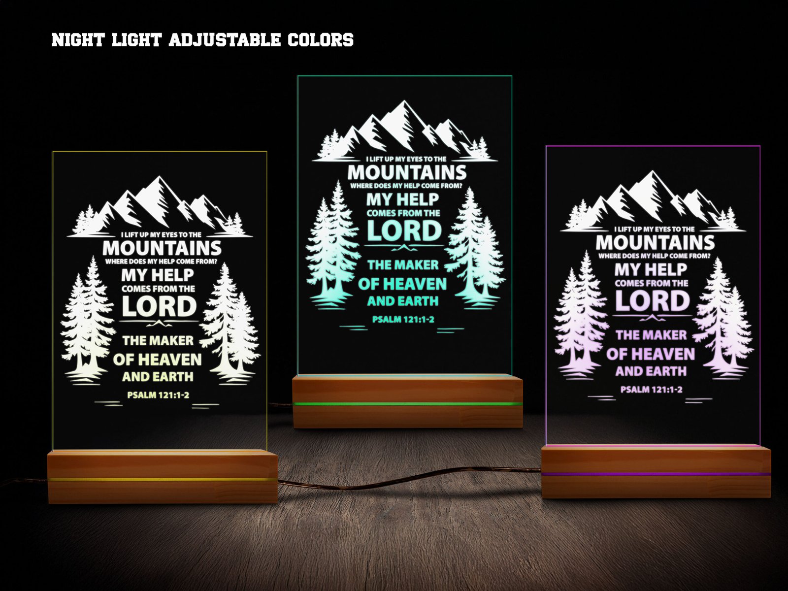 Biblical night light- various colors