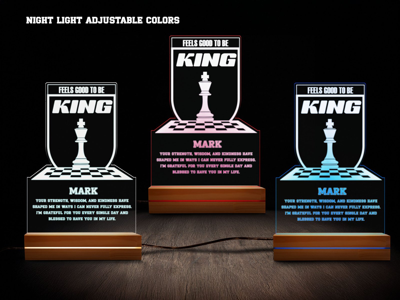 Chess night light- various colors