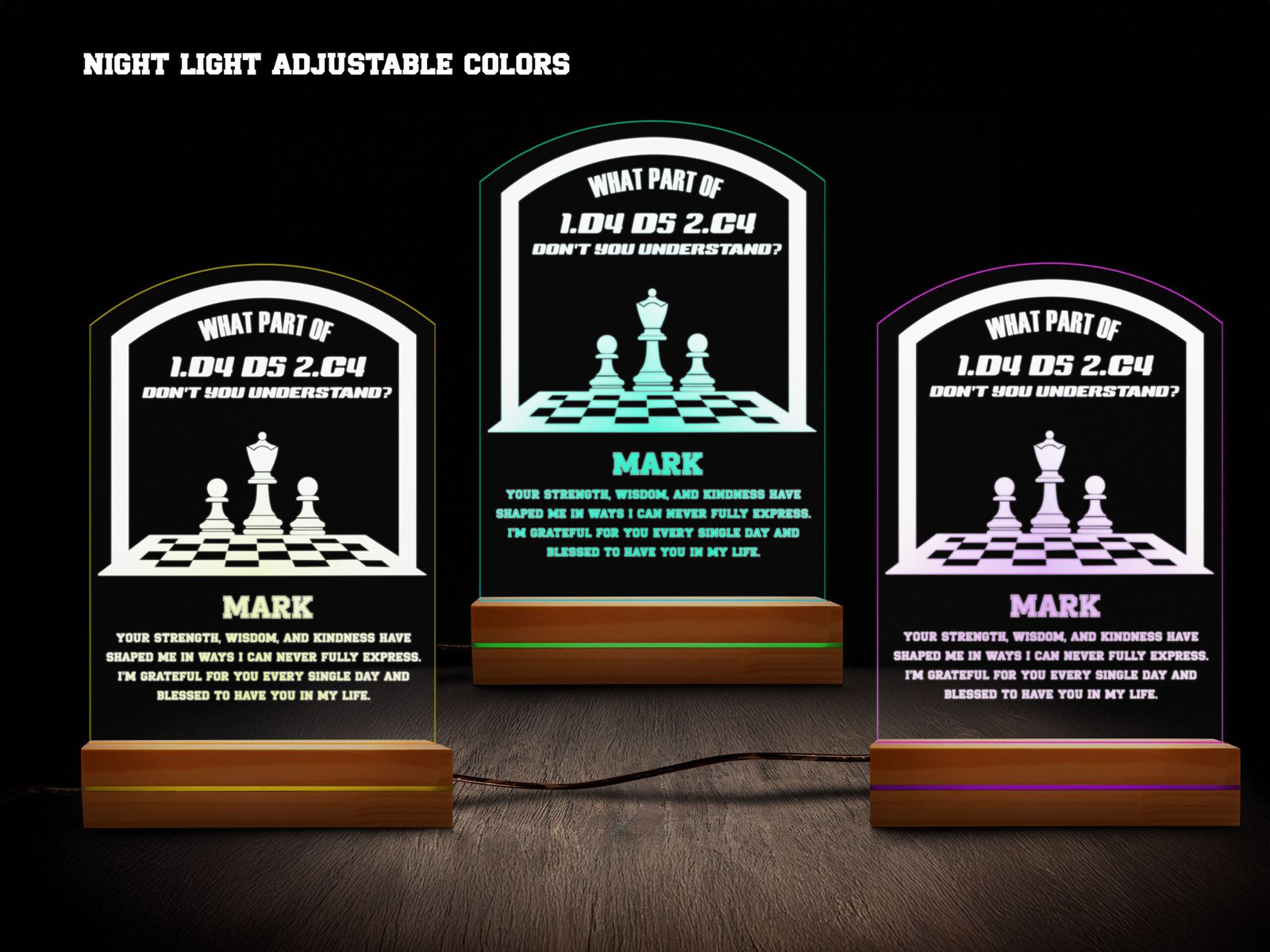 Chess night light- various colors