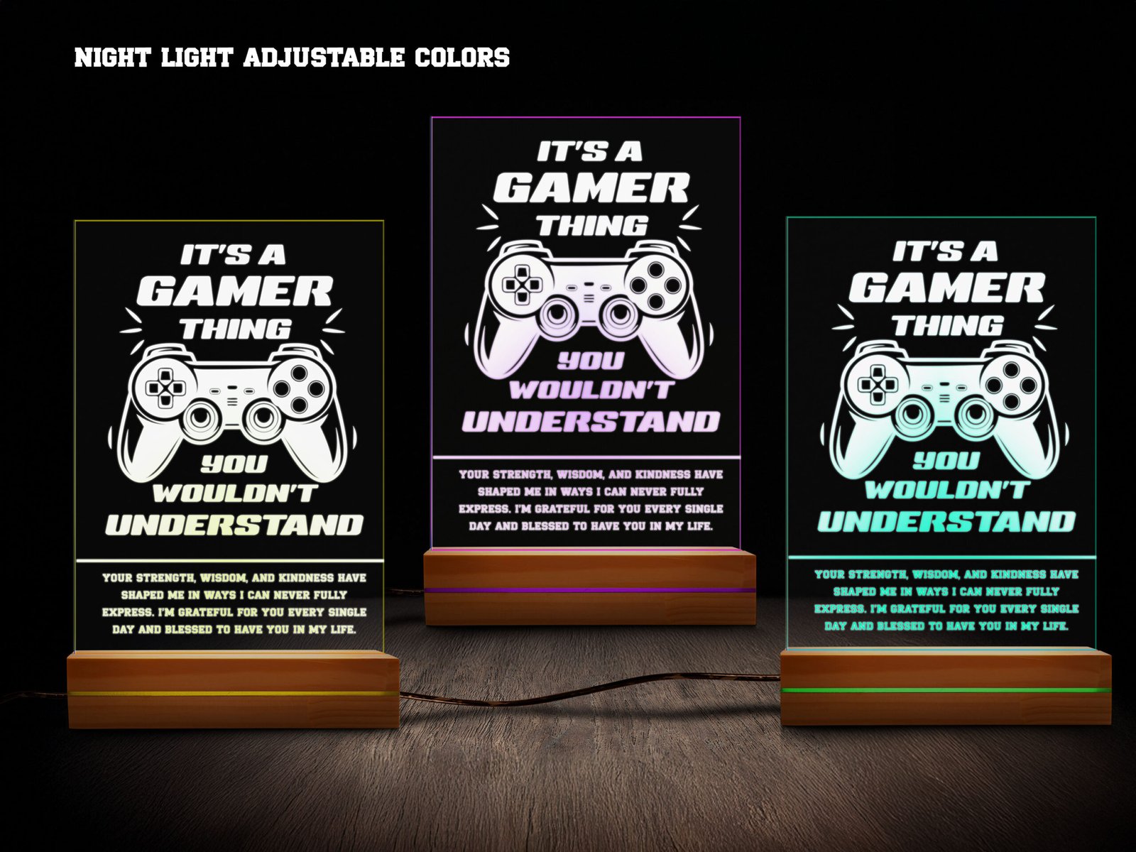 Gamer Name Night Light- Various Colors