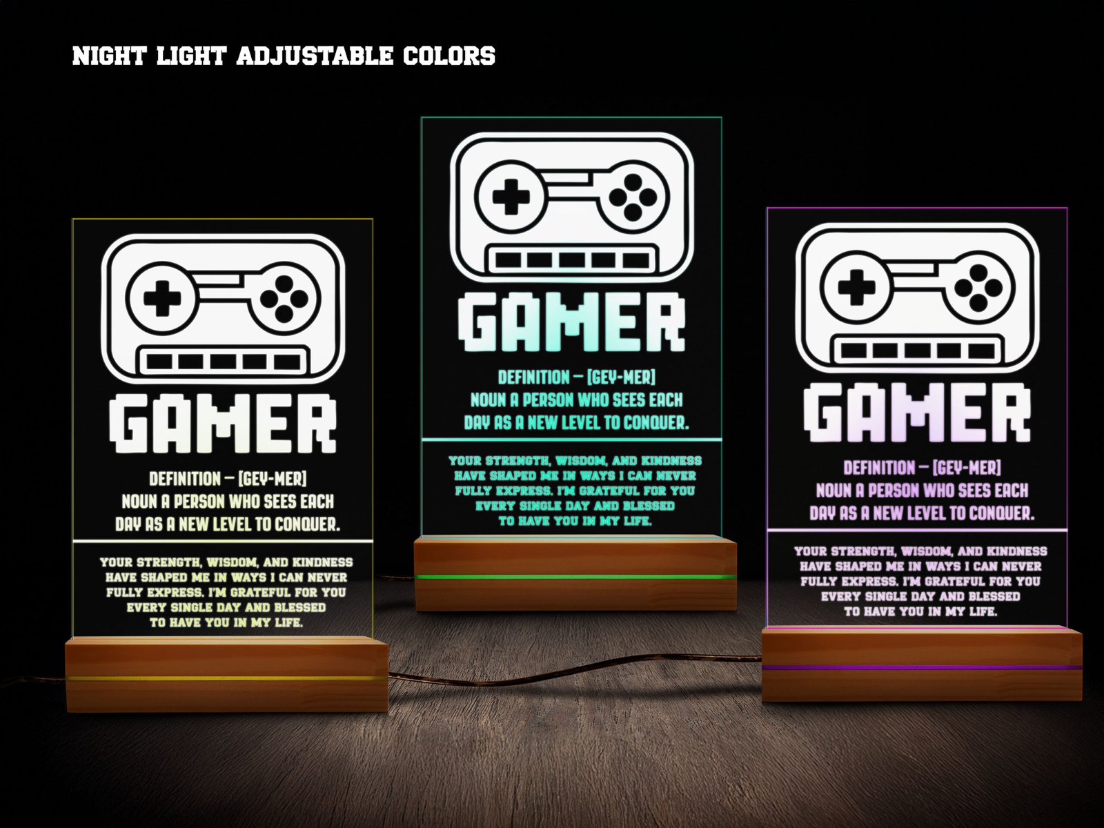 Gamer Name Night Light- Various Colors
