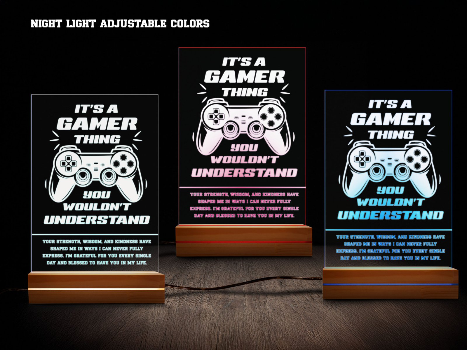 Gamer Name Night Light- Various Colors