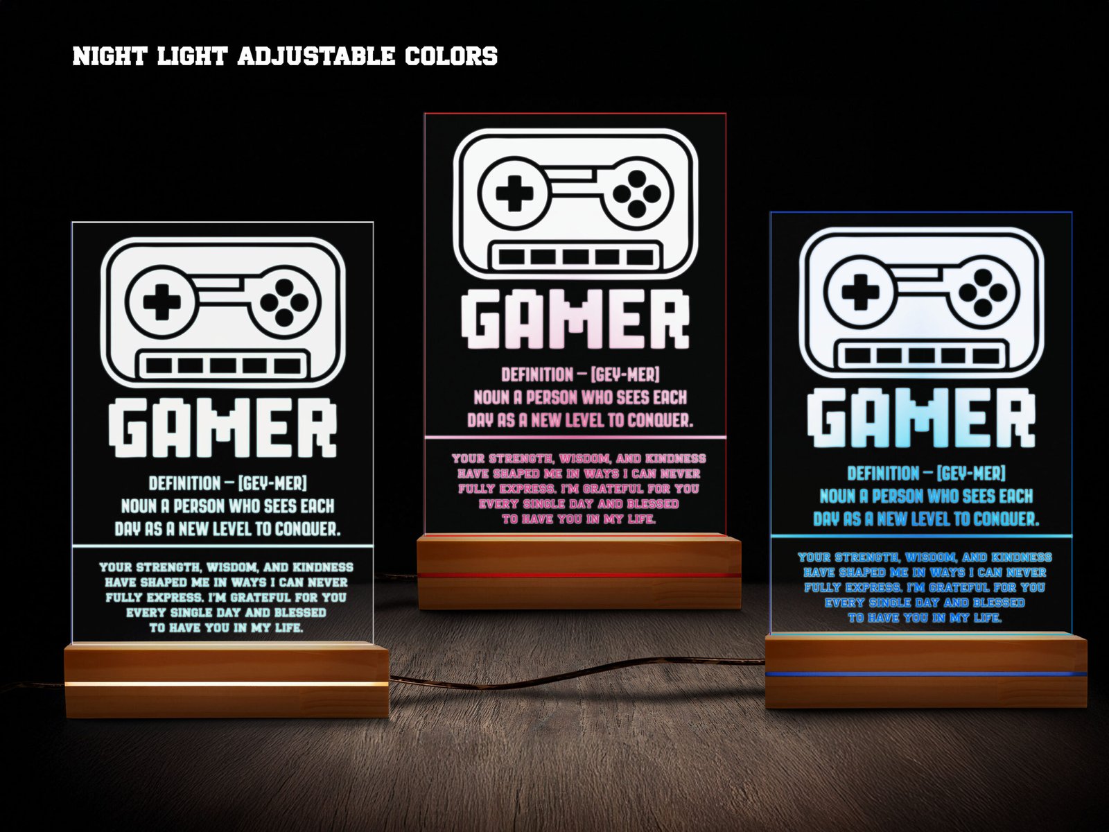 Gamer Name Night Light- Various Colors
