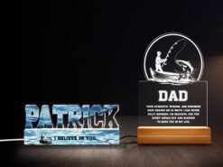 Dad Fishing Tribute Personalized Fishing Night Light Set