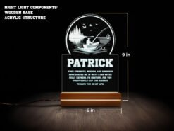 Lakeview Fisher Personalized Fishing Night Light – 16 Color LED